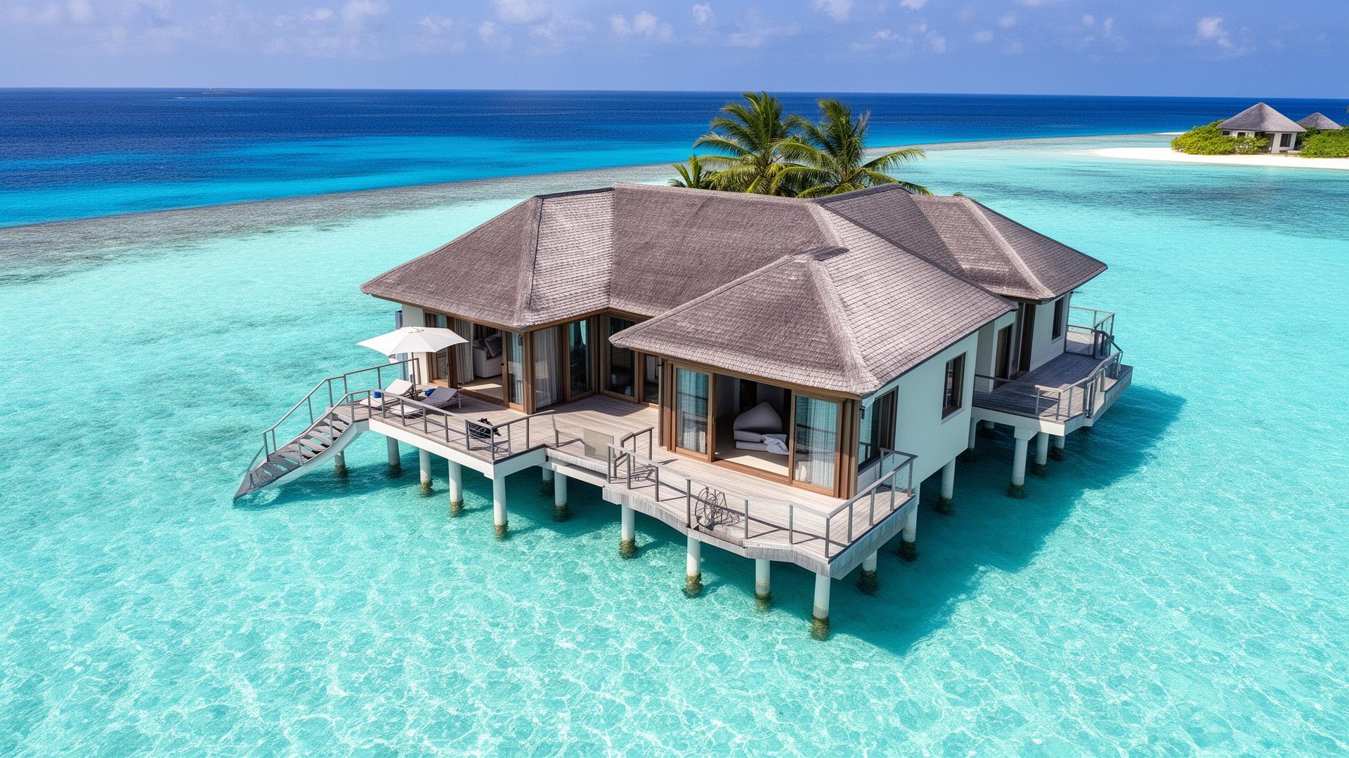 Overwater villa in the Maldives